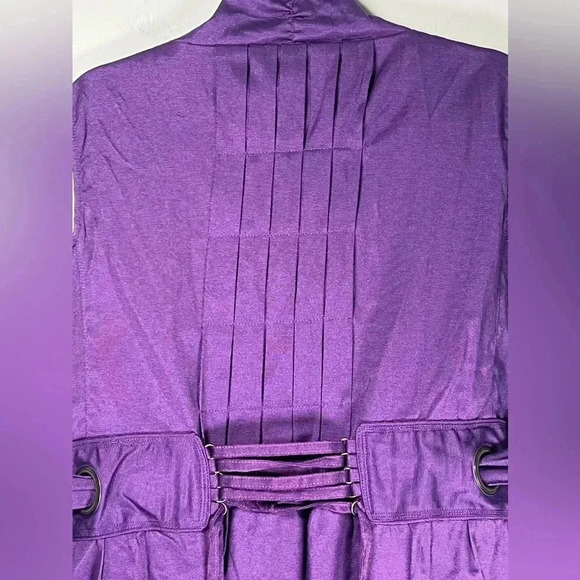 House of Dereon Sleeveless Belted Purple Dress Bubble Hem Pockets Womens Size 3X - Picture 8 of 13